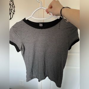 Striped crop t shirt